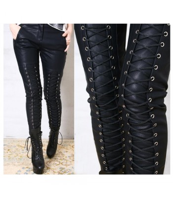 Women Punk Rock Motorcycle Biker Pants Women Gothic Pant Sale